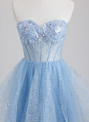 Ball-Gown/Princess Sweetheart Short Tulle Homecoming Dress With Sequins