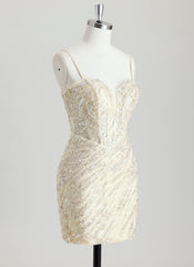 Sheath/Column Sweetheart Short Sequin Homecoming Dress With Beading Sequins
