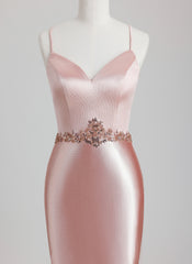 Bodycon V-Neck Short Satin Homecoming Dress With Beading Sequins