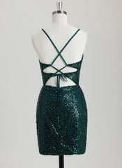 Sheath/Column Sweetheart Short Sequin Homecoming Dress With Sequins