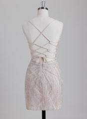 Sheath/Column Sweetheart Short Sequin Homecoming Dress With Beading Sequins