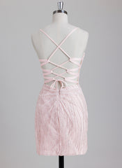 Sheath/Column Sweetheart Short Sequin Homecoming Dress With Beading Sequins