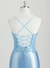 Bodycon V-Neck Short Silky Satin Homecoming Dress With Sequins