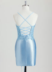 Bodycon V-Neck Short Silky Satin Homecoming Dress With Sequins