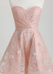 A-line Sweetheart Short Organza Homecoming Dress With Pleated