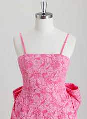 Bodycon Square Short Jacquard Homecoming Dress With Bow