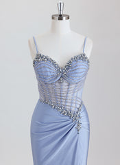 Sheath Spaghetti Traps Short Silky Satin Homecoming Dress With Rhinestone