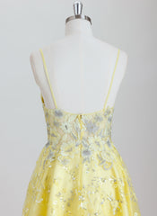 A-line Spaghetti Straps Short Lace Homecoming Dress With Sequins