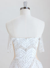 Bodycon Off the Shoulder Short Sequin Homecoming Dress With Beading Sequins