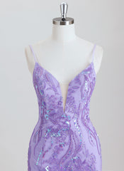 Sheath/Column V-Neck Short Sequin Homecoming Dress With Beading Sequins