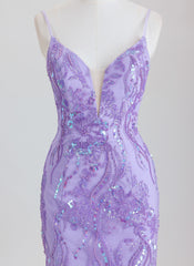 Sheath/Column V-Neck Short Sequin Homecoming Dress With Beading Sequins