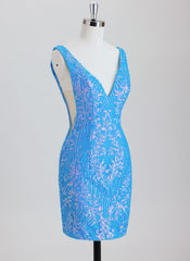 Sheath/Column Short Sequin Homecoming Dress With Sequins