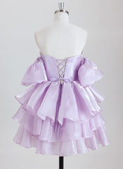 Ball-Gown/Princess Short Sleeve Short Organza Homecoming Dress With Ruffle