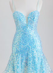 Trumpet/Mermaid Sleeveless Short Sequined Homecoming Dress With Ruffle