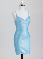 Sheath/Column Short Metallic Homecoming Dress