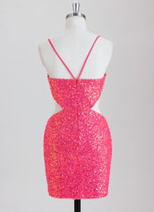 Sheath/Column Short Sequin Homecoming Dress With Sequins