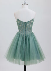 Ball-Gown/Princess Sweetheart Short Tulle Homecoming Dress With Beading Sequins