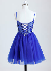 Ball-Gown/Princess V-Neck Short Tulle Homecoming Dress With Rhinestone Beading Sequins
