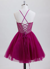 Ball-Gown/Princess Sweetheart Short Tulle Homecoming Dress With Rhinestone Beading