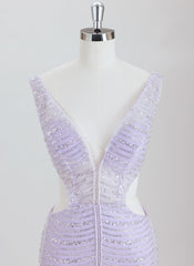 Sheath/Column V-Neck Short Sequin Homecoming Dress With Beading Sequins