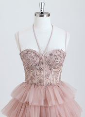 Ball-Gown/Princess Sweetheart Short Tulle Homecoming Dress With Sequins