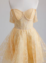 Ball-Gown/Princess Off the Shoulder Short Lace Homecoming Dress