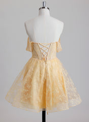 Ball-Gown/Princess Off the Shoulder Short Lace Homecoming Dress