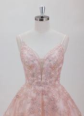 A-line V-Neck Short Tulle Homecoming Dress With Sequins