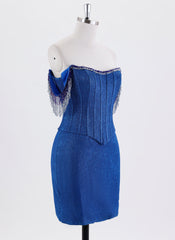 Sheath/Column Short Metallic Homecoming Dress With Beading