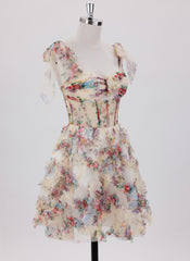 Ball-Gown/Princess Sleeveless Short Tulle Homecoming Dress With Ruffle