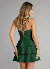 Ball-Gown/Princess Spaghetti Straps Short Satin Homecoming Dress With Pleated