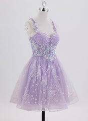 Ball-Gown/Princess Sleeveless Short Tulle Homecoming Dress With Sequins