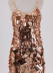 Sheath/Column Spaghetti Straps Short Sequin Homecoming Dress With Sequins
