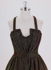 Ball-Gown/Princess Sleeveless Short Metallic Homecoming Dress With Pleated