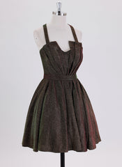 Ball-Gown/Princess Sleeveless Short Metallic Homecoming Dress With Pleated