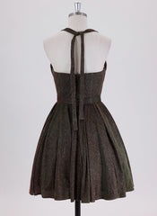 Ball-Gown/Princess Sleeveless Short Metallic Homecoming Dress With Pleated