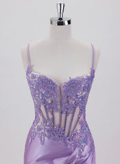 Sheath/Column Sleeveless Short Satin Homecoming Dress With Sequins