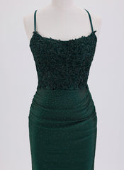 Sheath/Column Spaghetti Straps Short Jersey Homecoming Dress With Appliques Lace