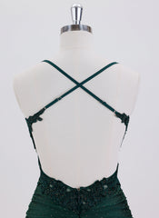 Sheath/Column Spaghetti Straps Short Jersey Homecoming Dress With Appliques Lace