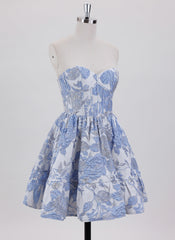 Ball-Gown/Princess Sleeveless Short Jacquard Homecoming Dress