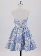 Ball-Gown/Princess Sleeveless Short Jacquard Homecoming Dress