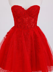 Ball-Gown/Princess Sleeveless Short Tulle Homecoming Dress With Appliques