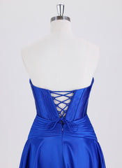 A-line Sleeveless Short Satin Homecoming Dress With Pleated