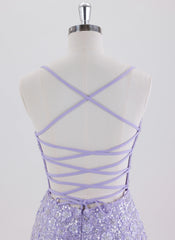 Sheath/Column Spaghetti Straps Short Lace Homecoming Dress With Sequins