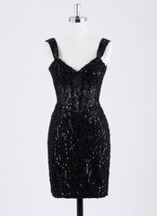 Sheath/Column Short Sequin Homecoming Dress With Sequins