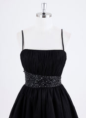 Ball-Gown/Princess Spaghetti Straps Short Tulle Homecoming Dress With Rhinestone