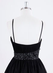 Ball-Gown/Princess Spaghetti Straps Short Tulle Homecoming Dress With Rhinestone