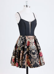 Ball-Gown/Princess Spaghetti Straps Short Jacquard Homecoming Dress