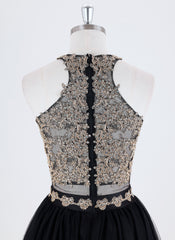 Ball-Gown/Princess Sleeveless Short Lace Tulle Homecoming Dress With Sequins
