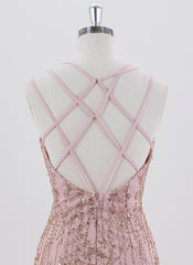 Sheath/Column Spaghetti Straps Short Sequin Homecoming Dress With Sequins